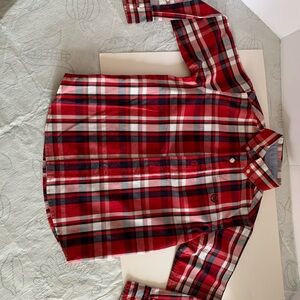 Size 5 Chaps long sleeve button up. Like new. Red plaid